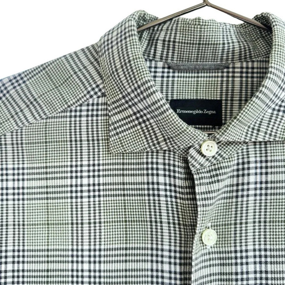 Ermenegildo Zegna Striped Classic Plaid Dress Shirt Large - Picture 4 of 9